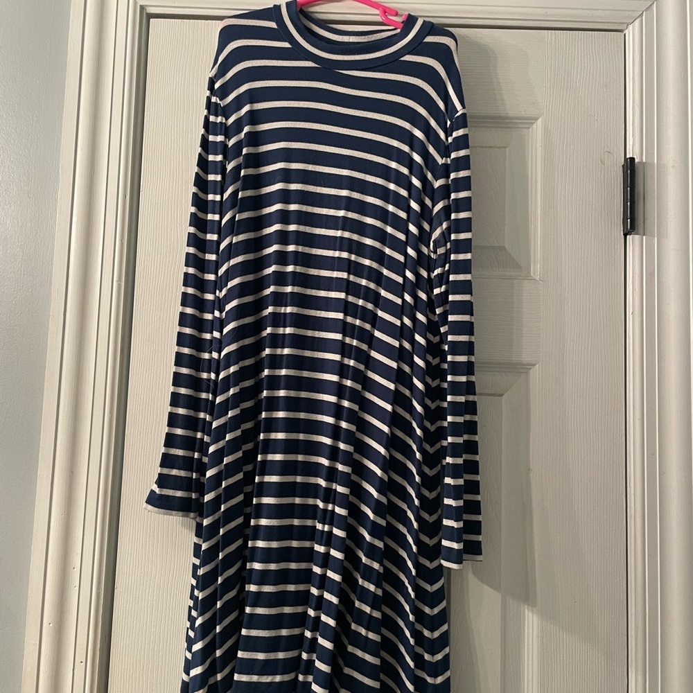 Xhilaration Blue and White Striped Dress